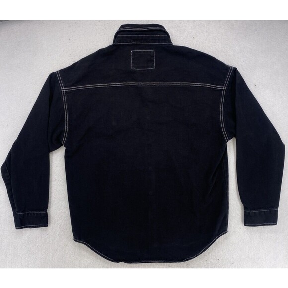 Forever 21 Jacket Men's Small Black Denim Trucker Button-Up Jean Dark Wash - Picture 2 of 11